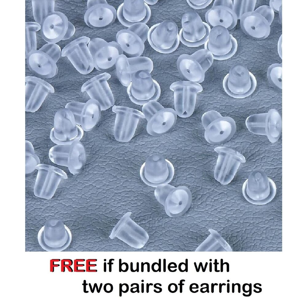 FREE if added to a Bundle - - 15 pairs Earring Backs in Clear Silicone Rubber